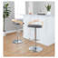 Ensemble de 3 tabourets de bar pivotants à hauteur réglable, coloris naturel et gris, avec base et repose-pieds chromés.