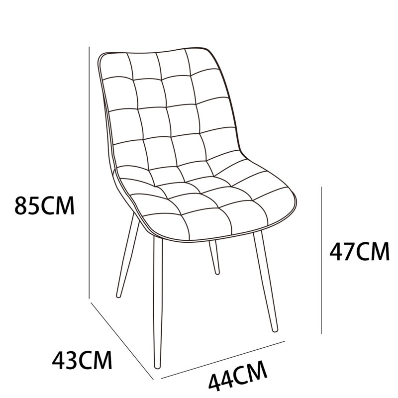 Carmi 46cm H Fabric Upholstered Metal Side Chair, Brown