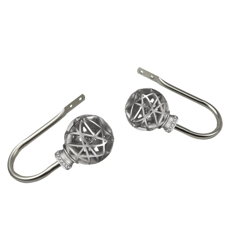 Accessoire de quincaillerie de rideau retenue Jalissa, Nickel satiné