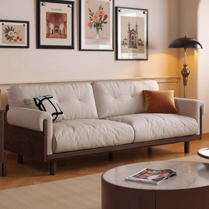 Log-style Minimalist Off-white Sofa