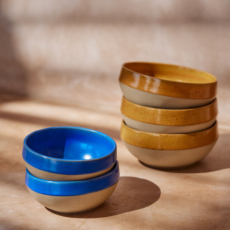 Marrakesh Handmade Stoneware Dessert Bowl, Ciel