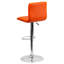 Tabouret de bar à hauteur réglable en vinyle avec dossier à coutures horizontales Clift-17896467-128921558