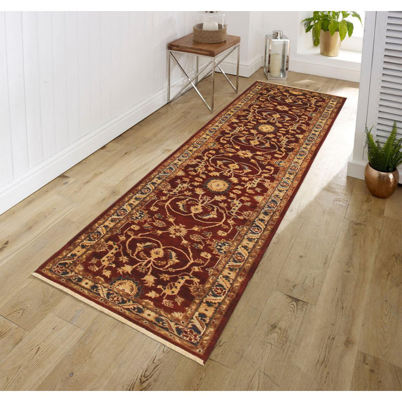 Tapis rouge / bleu unique 2 pi 5 po x 11 pi 8 po Rothi