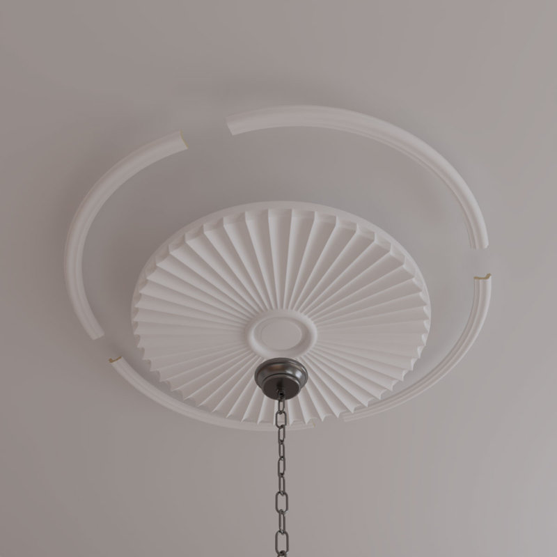 Ensemble d'accent de plafond Shakuras Light Medallion, H 38,5 po x l 38,5 po