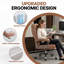 Fauteuil de direction en cuir synthétique à haut dossier avec coussin de siège à ressorts, fauteuil d'ordinateur pivotant ergonomique avec accoudoirs chromés, capacité de 350 lb pour le bureau personnel, chameau