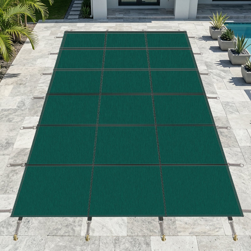 Housse de piscine résistante aux intempéries avec trousse de quincaillerie complète - essentiels pour patio et pelouse, Vert