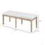 Banc de chambre rembourré 46 po, blanc, crème