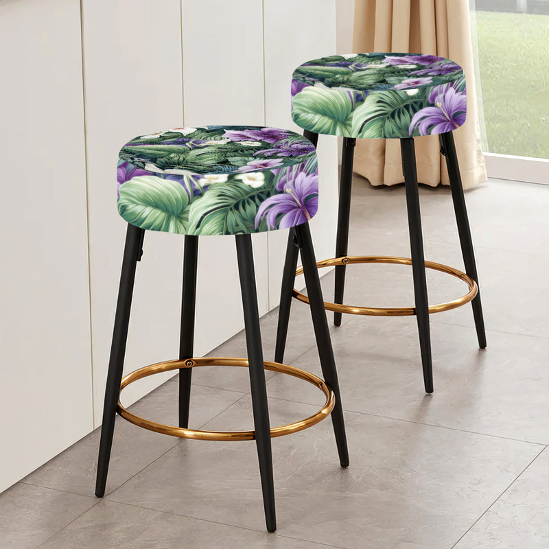 Palm Enchantment Tropical Pattern - Tropical Bar Stools Set Of 2