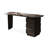 Nut-brown + Beige Curved Manufactured Wood with 3 drawers desk-426071501
