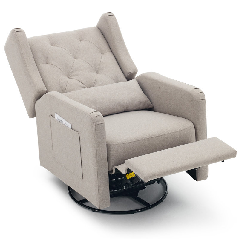 Fauteuil inclinable manuel rembourré et fauteuil pivotant avec coussin, Brown