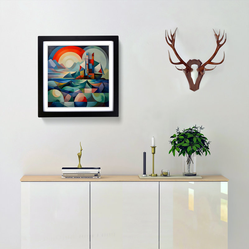 Seascape Constructivism No.6 - Framed Print, Black