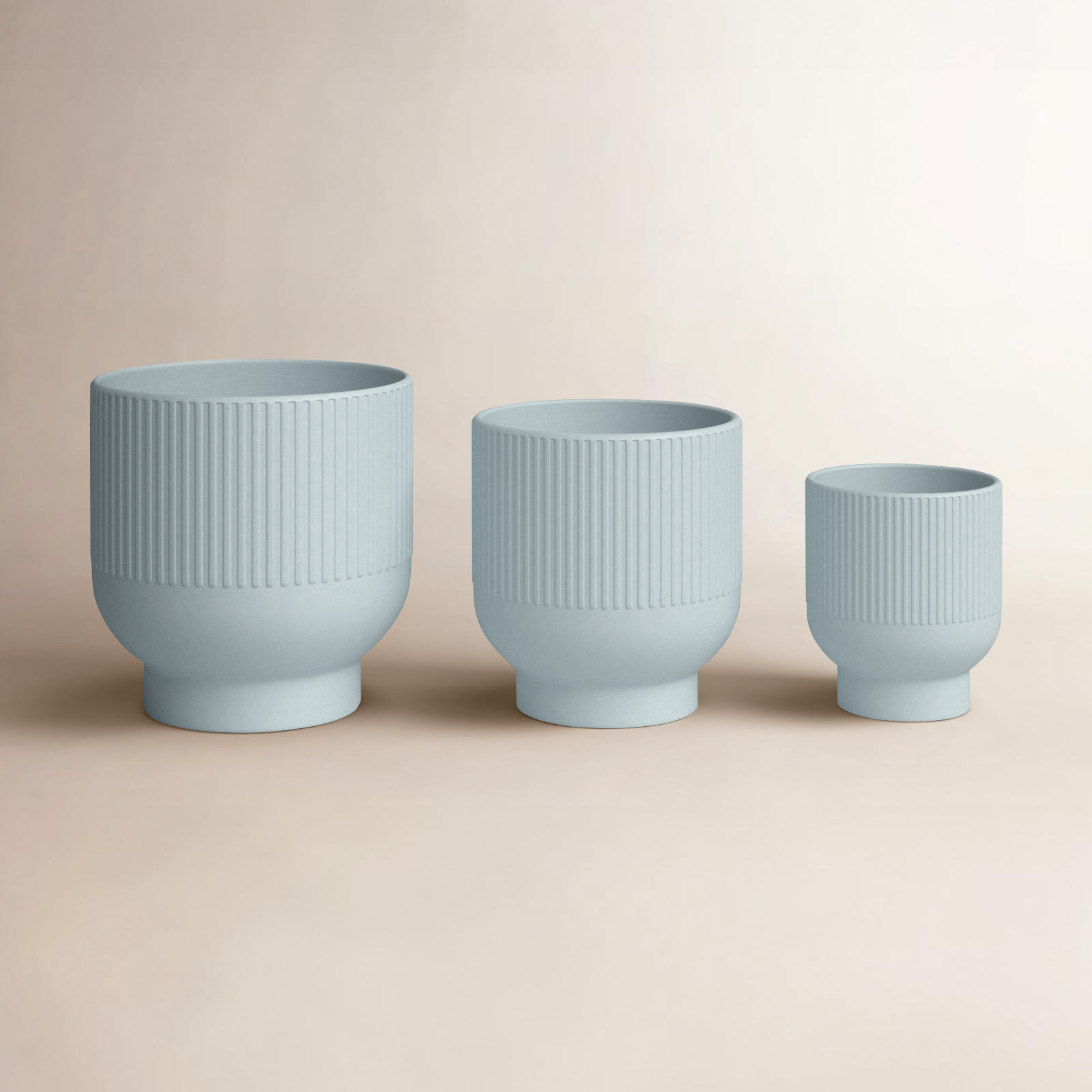 9" Ceramic Planter, Blue, 8.8" H x 8.6" W x 8.6" D