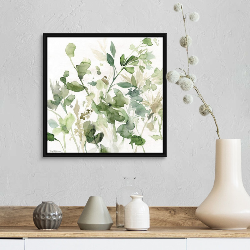 «Sage Garden I», reproduction d'art sur toile, H 17,7 po x l 17,7 po x P 1,75 po, Cadre flottant noir