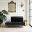 Banc de bout moderne de 55 po de large avec revêtement en similicuir et table d'appoint-966123791