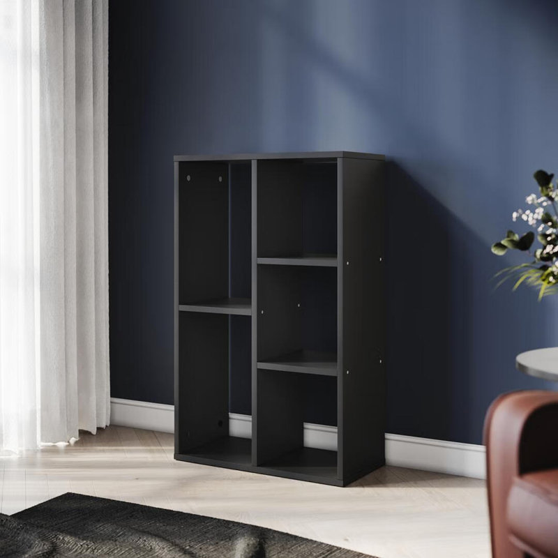 50*24*80cm, Multi-Layer Storage Shelf - MDF/Chipboard Material, Space-Saving Bookcase, Black