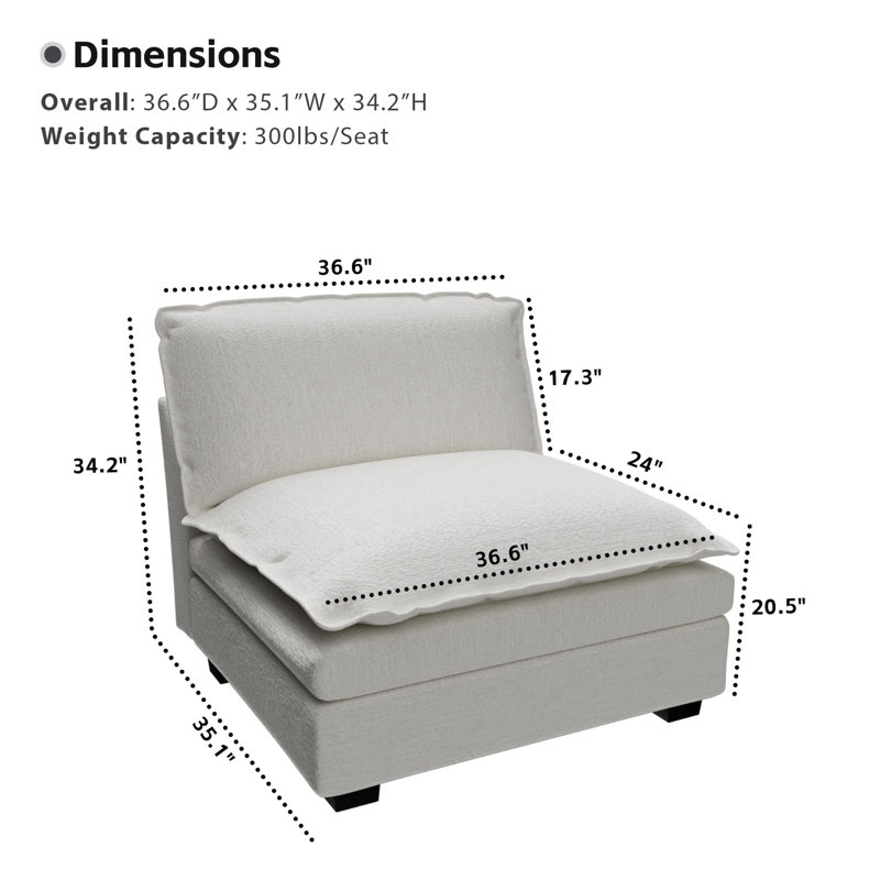 Middle Seat Frame&Back Cushion&Back Frame&Ottoman&Legs