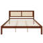 Lit en bois d'osier noyer avec tête de lit en rotin et rangement sous le lit-133528852