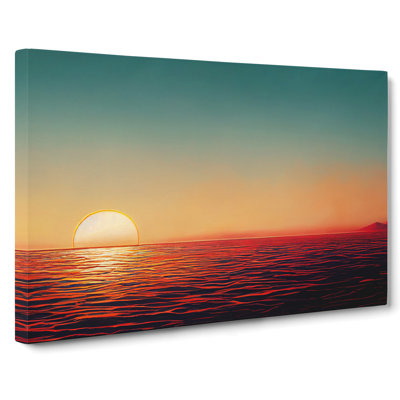 Desirable Seascape At Sunset - Wrapped Canvas