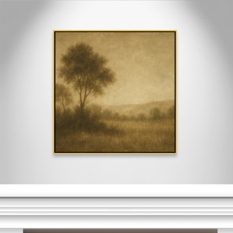 «Quiet Meadow II» par Fredrick Ashcroft, Toile avec cadre, Gold Floater, L 37,5 po x H 37,5 po