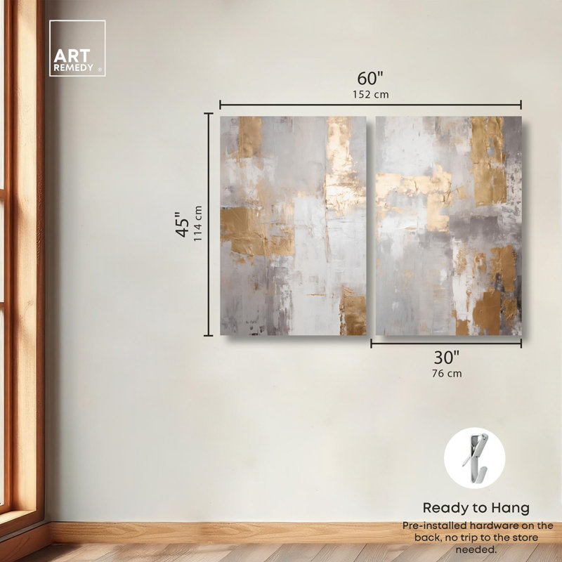 Tranquility Gold Art , Toile tendue, Ne s’applique pas, H 45 po x l 30 po