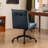 Upholstered Home Office Chair, Armless Faux Leather Desk Chair, Height Adjustable Task Chair-255492858