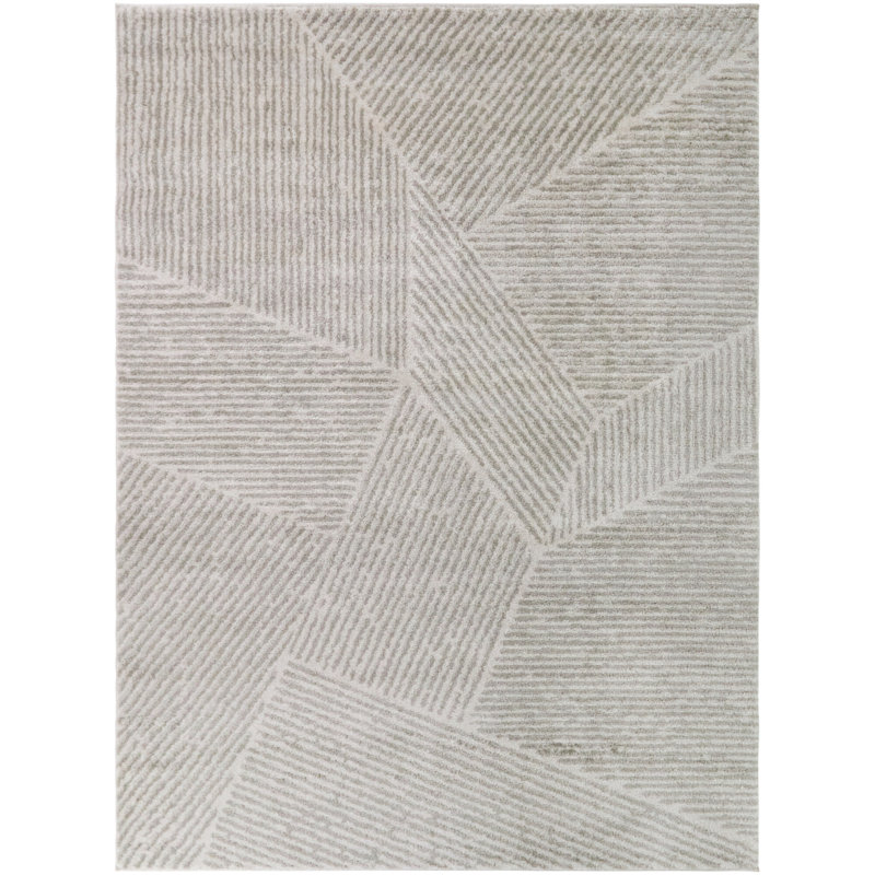 Tapis beige à motif géométrique Diogène, Beige, 5 pi 3 po x 7 pi