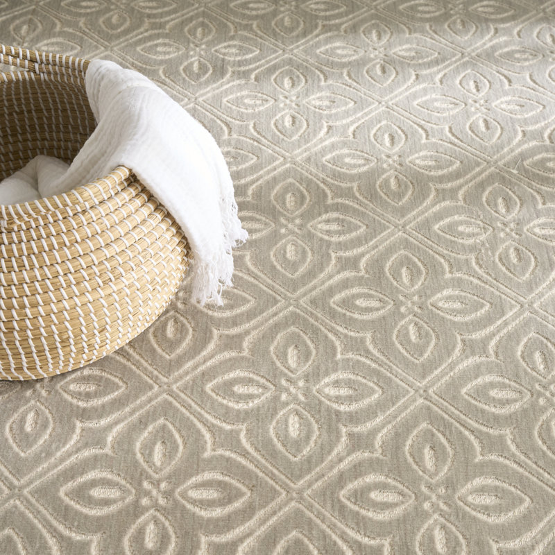 Nourison Washable Charm 9' x 12' Silver Ivory Contemporary Indoor Rug, Rectangle 9' x 12'