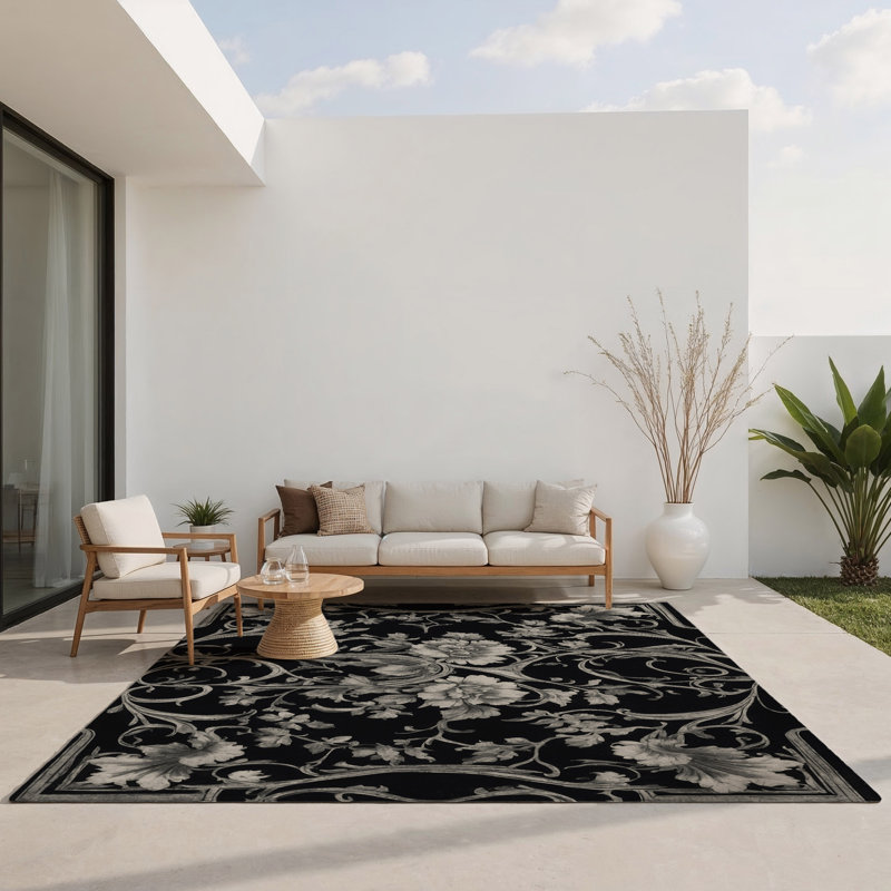 Tapis intérieur et extérieur Obsidian Twist, Rectangle 1 pi 6 po x 2 pi 6 po