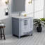 Gris foncé foncé 30 po Meuble-lavabo avec miroir, tiroir, miroir, tiroir et armoire