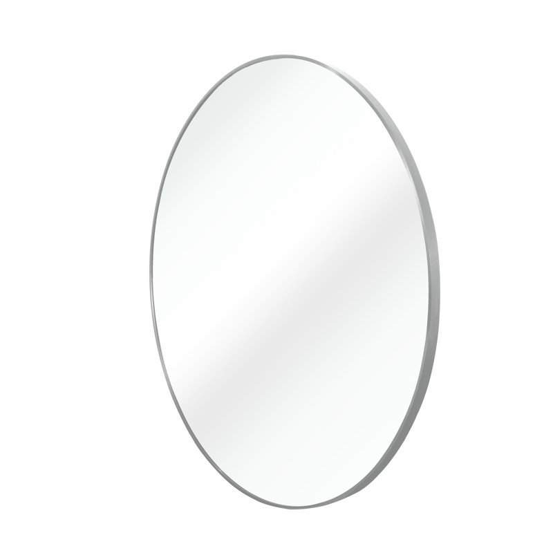 Silver 39" Round Bathroom Mirror - 4mm Hd Glass, Rust- Border 39 Inch Corrosion, Silver