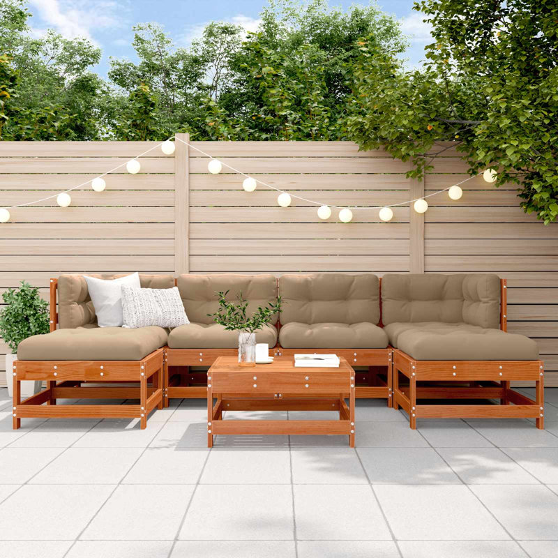  Garden Lounge Set 7 Pcs Solid Pine Wood Furniture Outdoor Sets Terrace