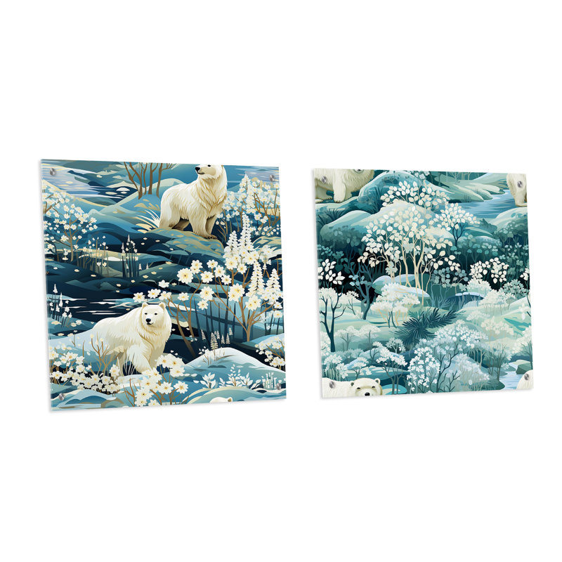 Ours polaire arctique - animaux en acrylique, H 16 po x l 33 po