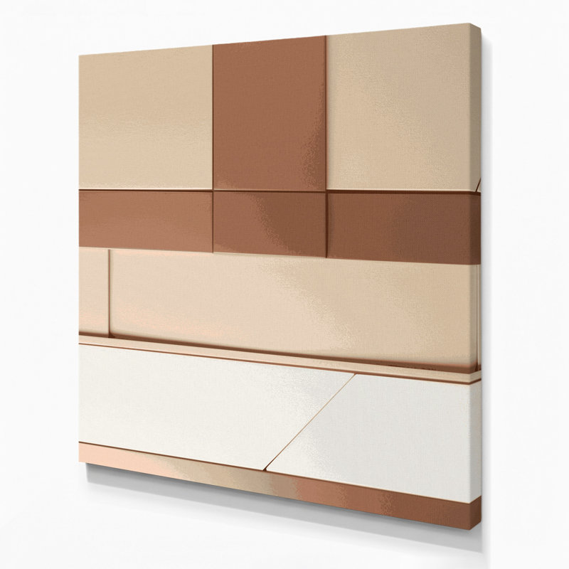 Minimalisme 29, art mural sur toile beige, H 32 po x l 32 po