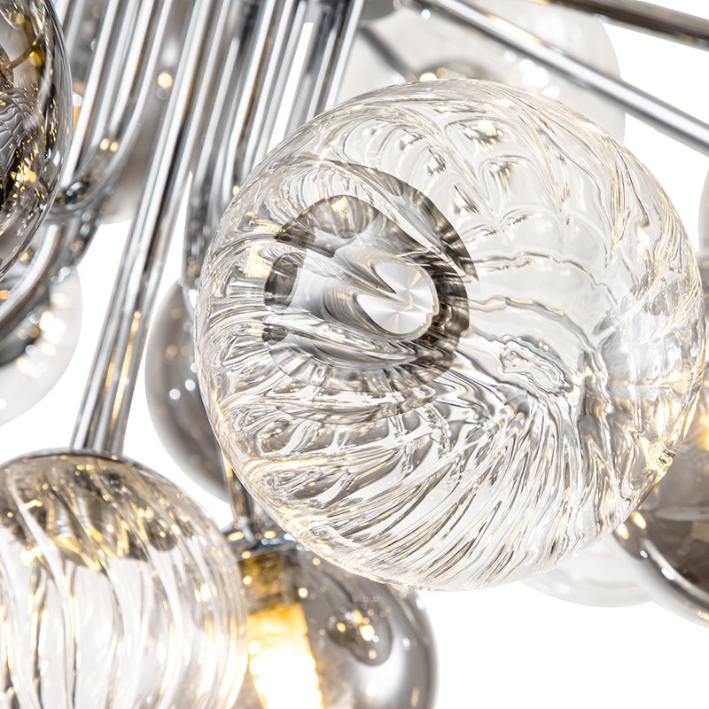 Lustre à bulles en verre fumé 18 lumières Avaeya