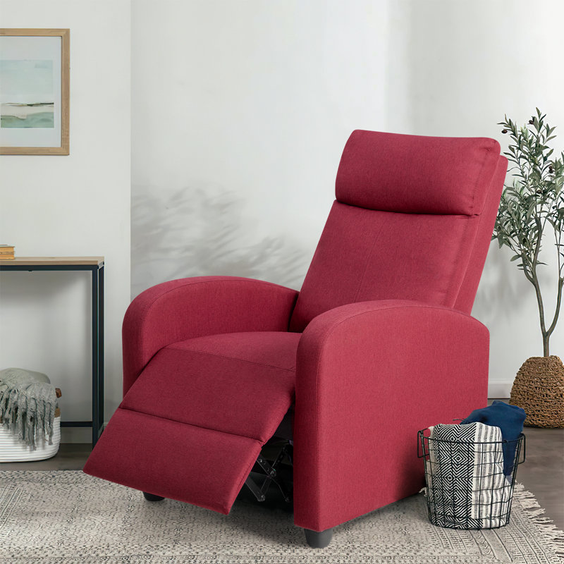 Fauteuil inclinable large de 28,8 po Kraker, Mélange de polyester rouge