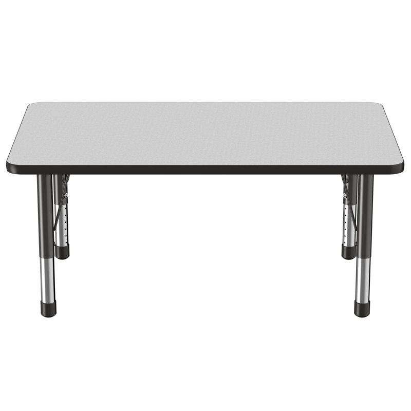 Rectangle T-Mould Adjustable Height Activity Table, Grey/Black, Chunky, 24" x 48"