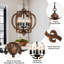 Lustre géométrique en bois de noyer à 5 lumières 17,72 "Rustic-1643665974