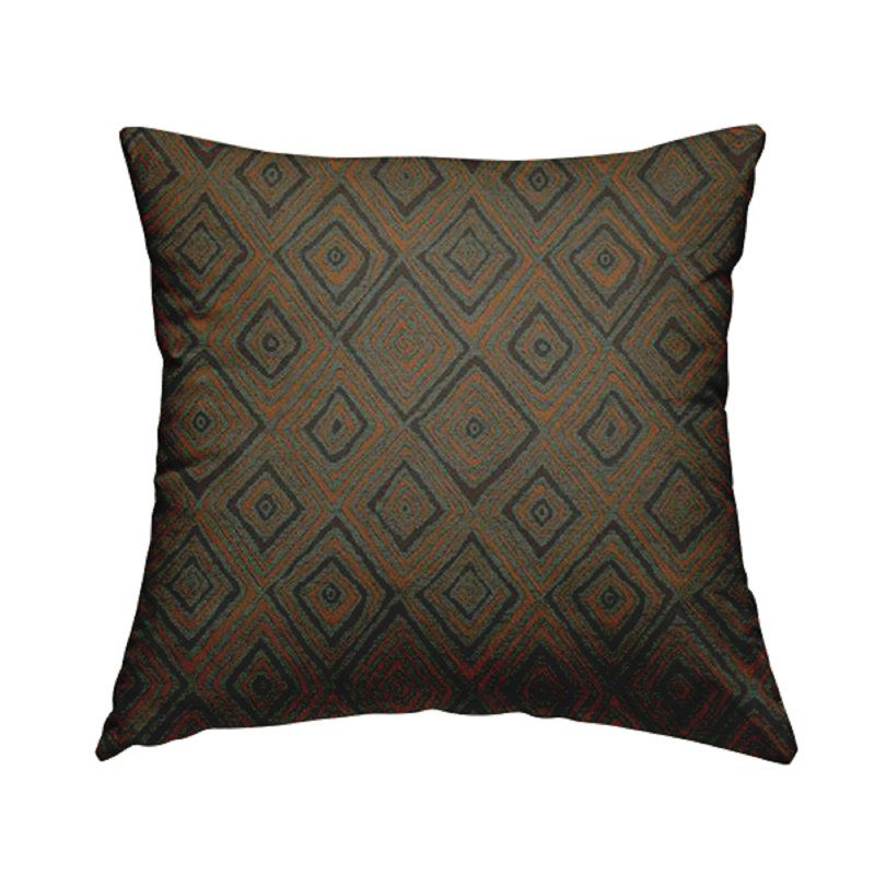 Quintana Geometric Square Throw Cushion, 55cm H x 55cm W x 5cm D, Grey/Orange