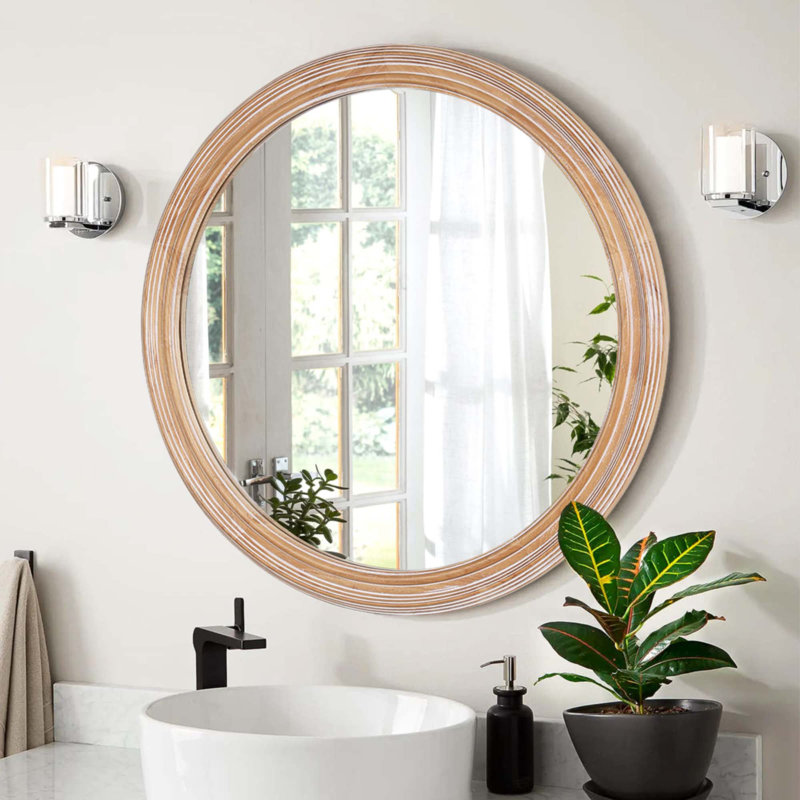 Miroir mural rond 27,5 po pour meuble-lavabo