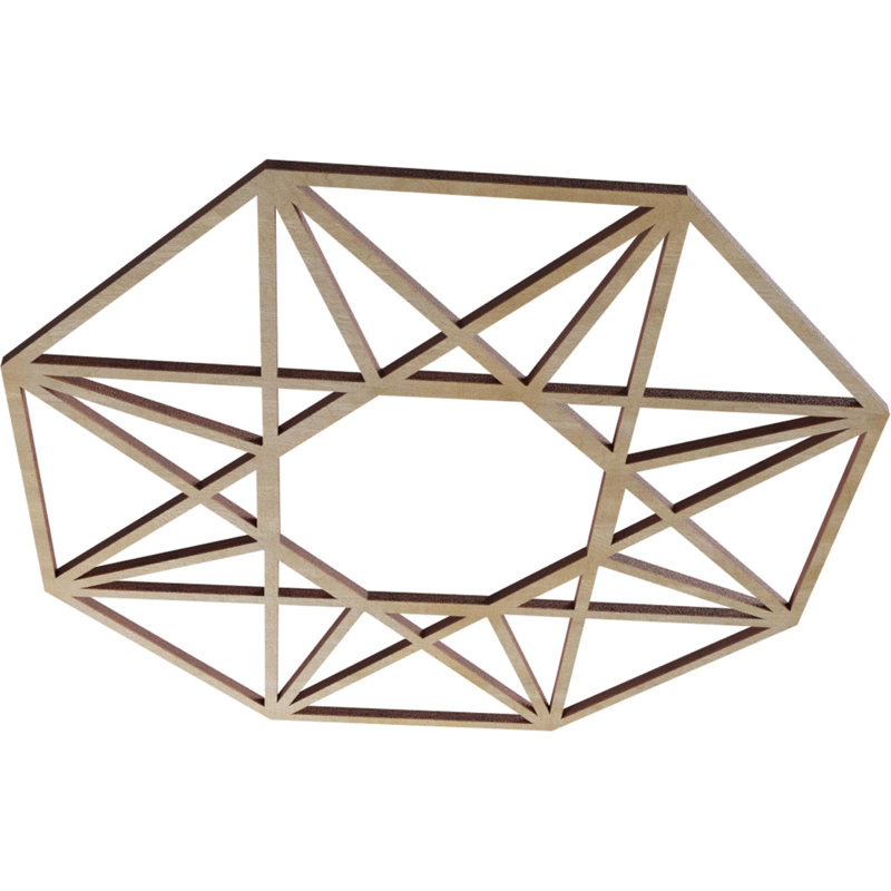 Médaillon de plafond 16 po x 6 1/4 po x P 16 po, Hickory, H 16 po x l 16 po x P 0,38 po