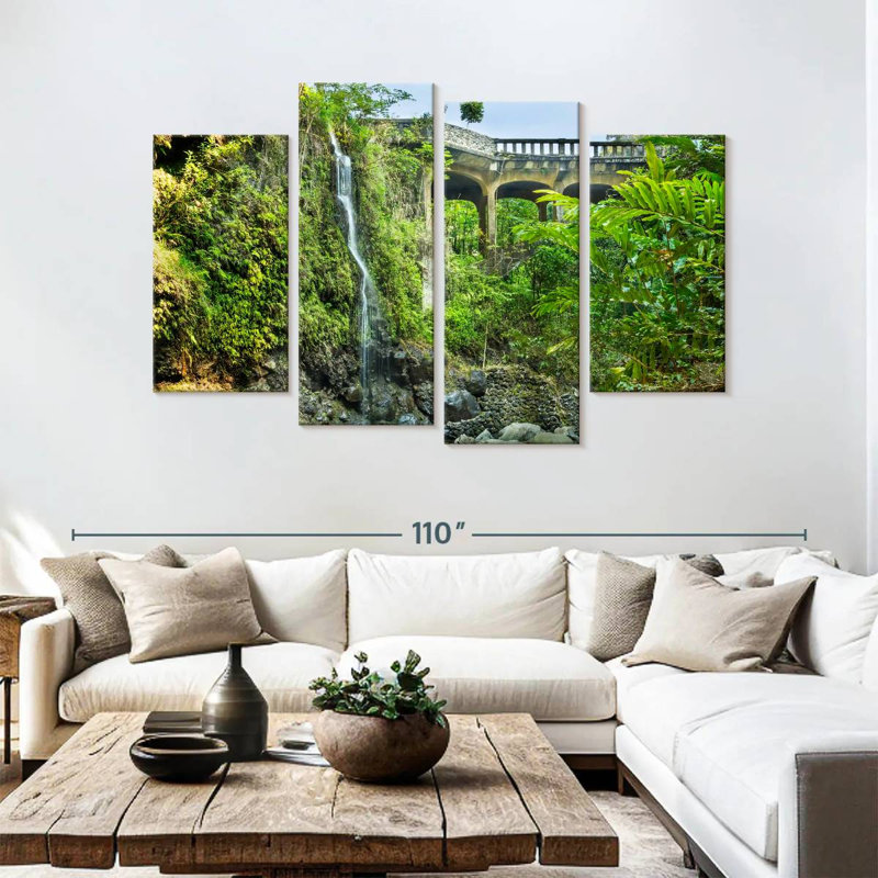 Lilie Hawaii Waterfall By Hana Bridge, 54"H x 84"W