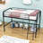Alodi Twin Size Metal Loft Bed with Ladder