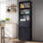 Black Ghore With 3-Layer 1-Drawer 2-Door 70.86in.H