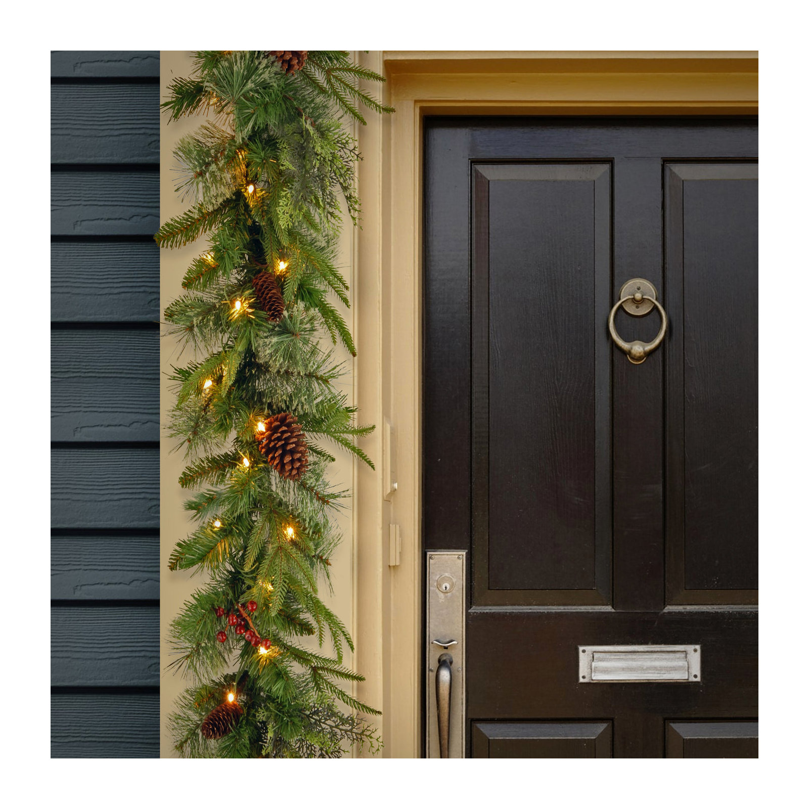 The Holiday Aisle® 9ft. Colonial Garland with Dual Color LED Lights