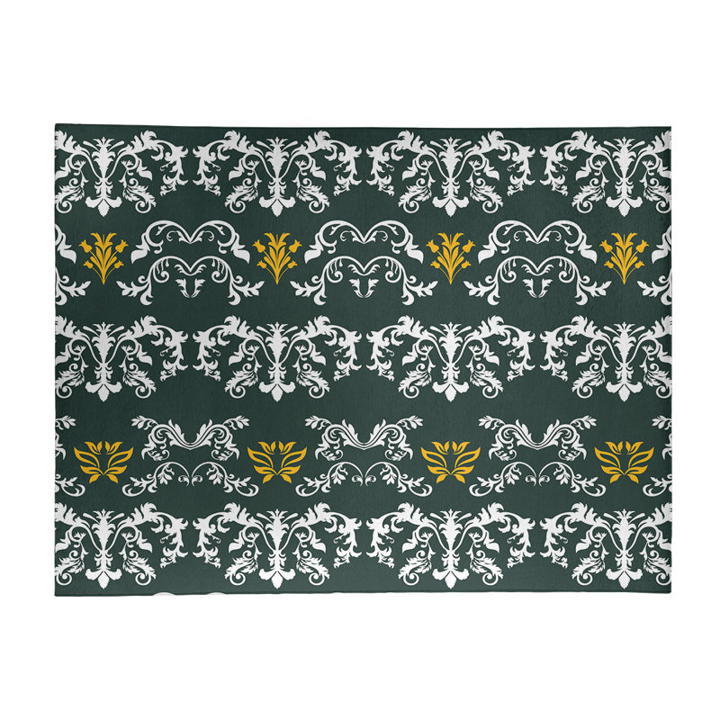 Damask Indoor Rug, Rectangle 4' x 6'