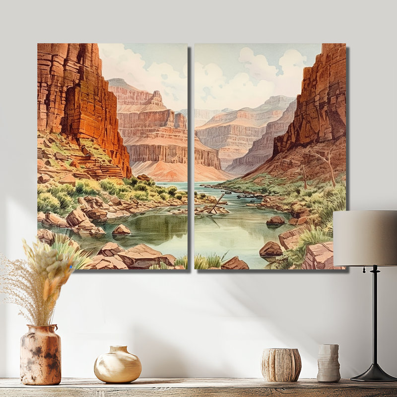 Paysage de canyon - paysages canyon 2 impressions sur toile, 36" H x 48" W, Wrapped Canvas, Does Not Apply