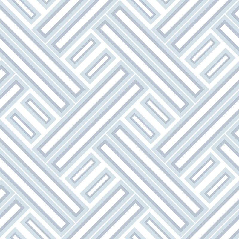 Geometrix 10m x 52.8cm Satin Wallpaper Roll, Light Blue