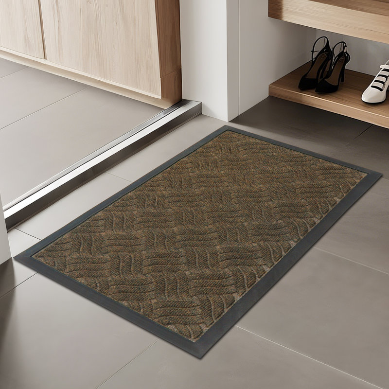 Heavy-duty Indoor/outdoor Rubber Doormat - Deep Tread Design For Superior Dirt Trapping, All-weather Durable Floor Mat, Brown