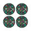 Sous-verres ronds en cuir vegan noir