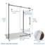 Cabine de douche coulissante semi-encadrée de 152 cm (L) x 86 cm (P) x 183 cm (H) avec verre trempé transparent de 8 mm.-135653648-136264915